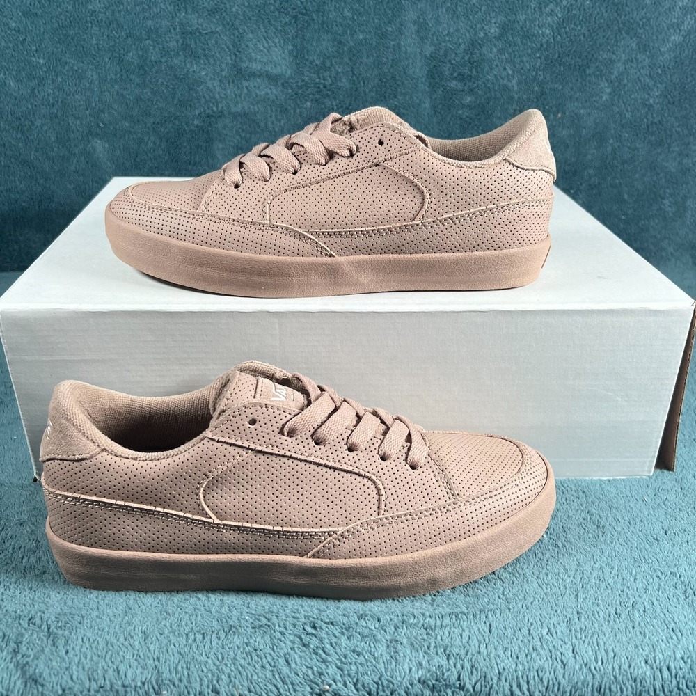 Vans EMMY DLX‎ Women's Leather Beige Sneaker Lace Up Athletic Size US W7 New